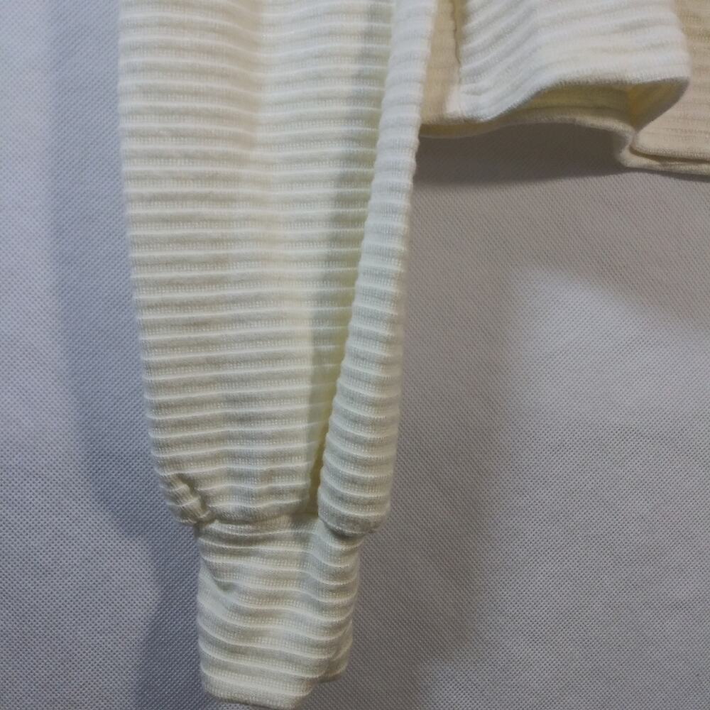 Lulus Subtle Drama Ivory Ribbed Balloon Sleeve Sweater Top Size XS - Picture 5 of 9